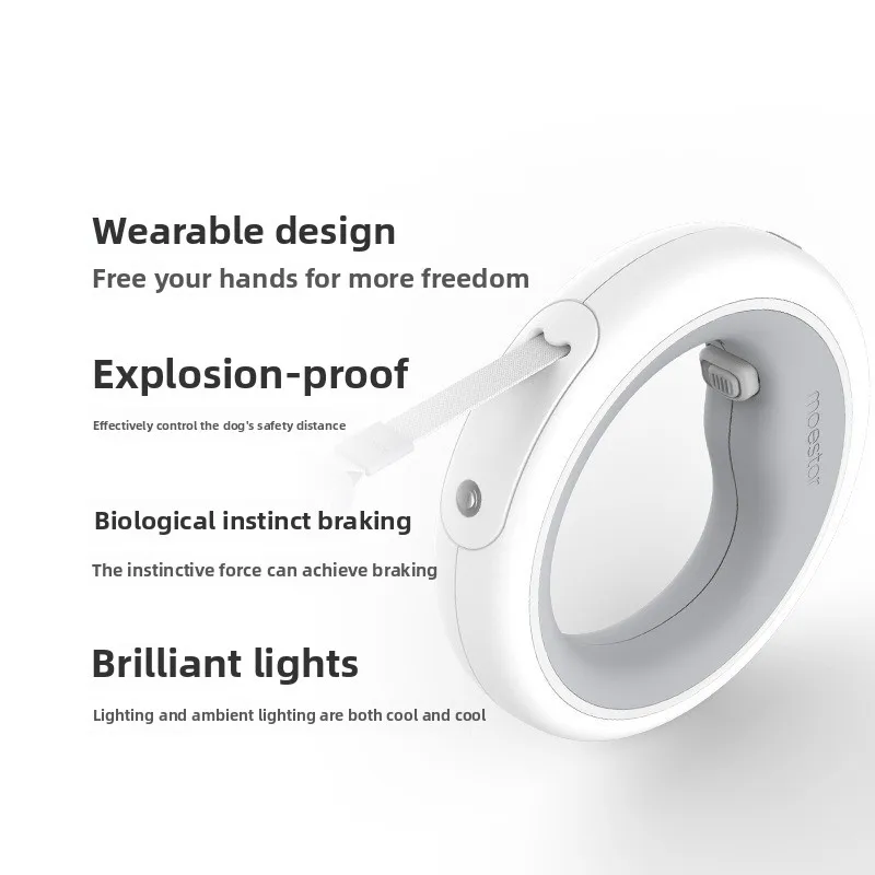 Correa para mascotas con luz, retráctil automático de 2,6 metros para caminar, gatos, perros, cables de viaje para mascotas, productos, accesorios para caminar para cachorros - imagen 3