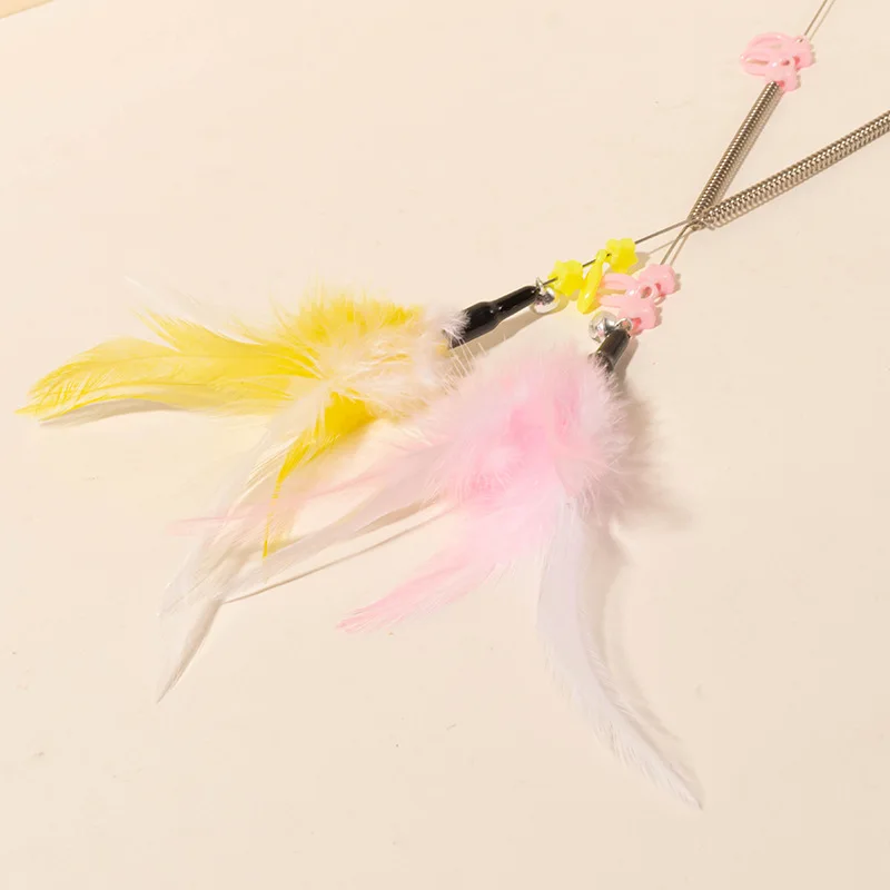 Juguete para gatos con plumas, palo de rompecabezas resistente a mordeduras, juguetes interactivos con mango largo para gatos, suministros para mascotas - imagen 5