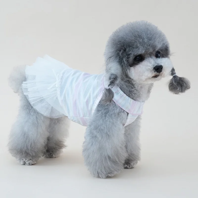 Vestido tutú con falda tweed y encaje para perro - imagen 2