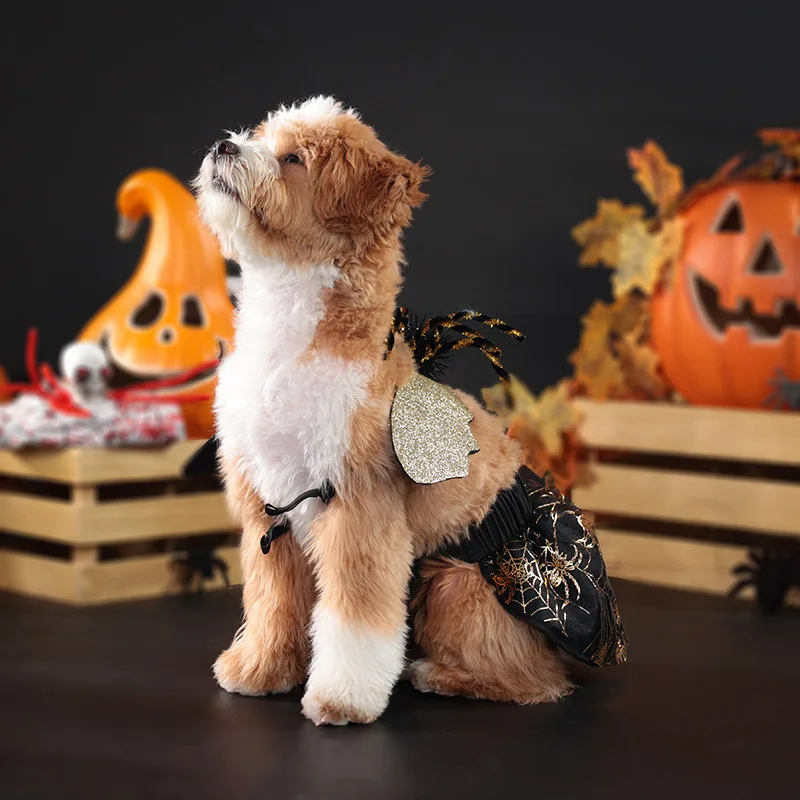 Disfraz de Halloween para perros con alas, traje de fiesta para mascotas, ropa bonita para festivales - imagen 4