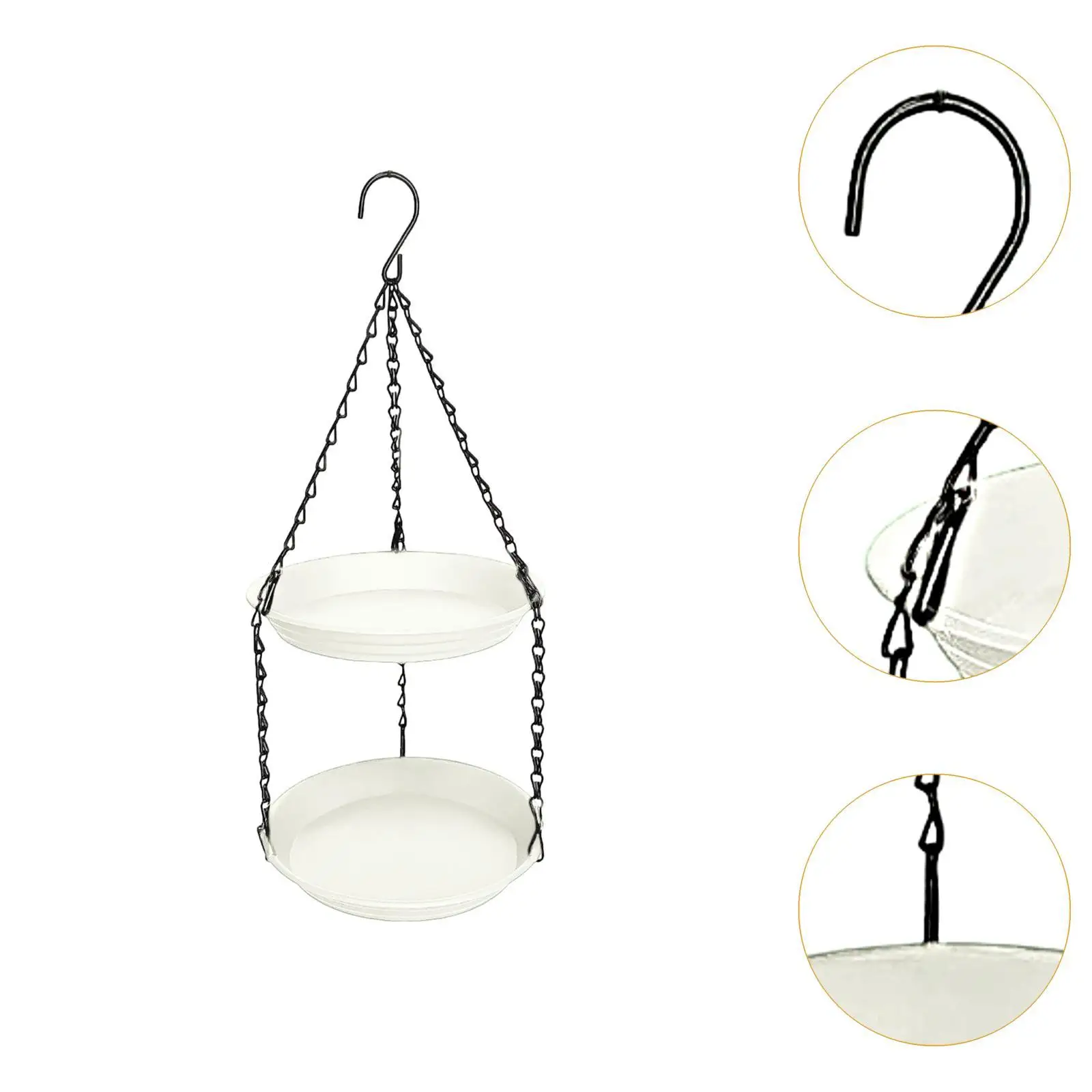 Hanging Bird Feeder Ornament with Double Plate Patio Large Capacity Bird Lovers Garden Garden Yard Decoration Accessories