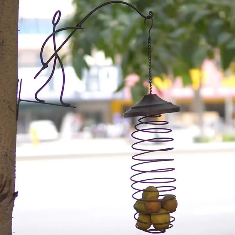 Comederos para pájaros para exteriores, alimentador de colibrí decorativo multifuncional, diseño de resorte de Metal resistente, decoración de jardín - imagen 3