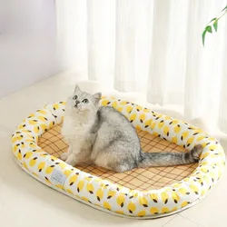 Estera refrescante de mimbre para gatos y perros en verano