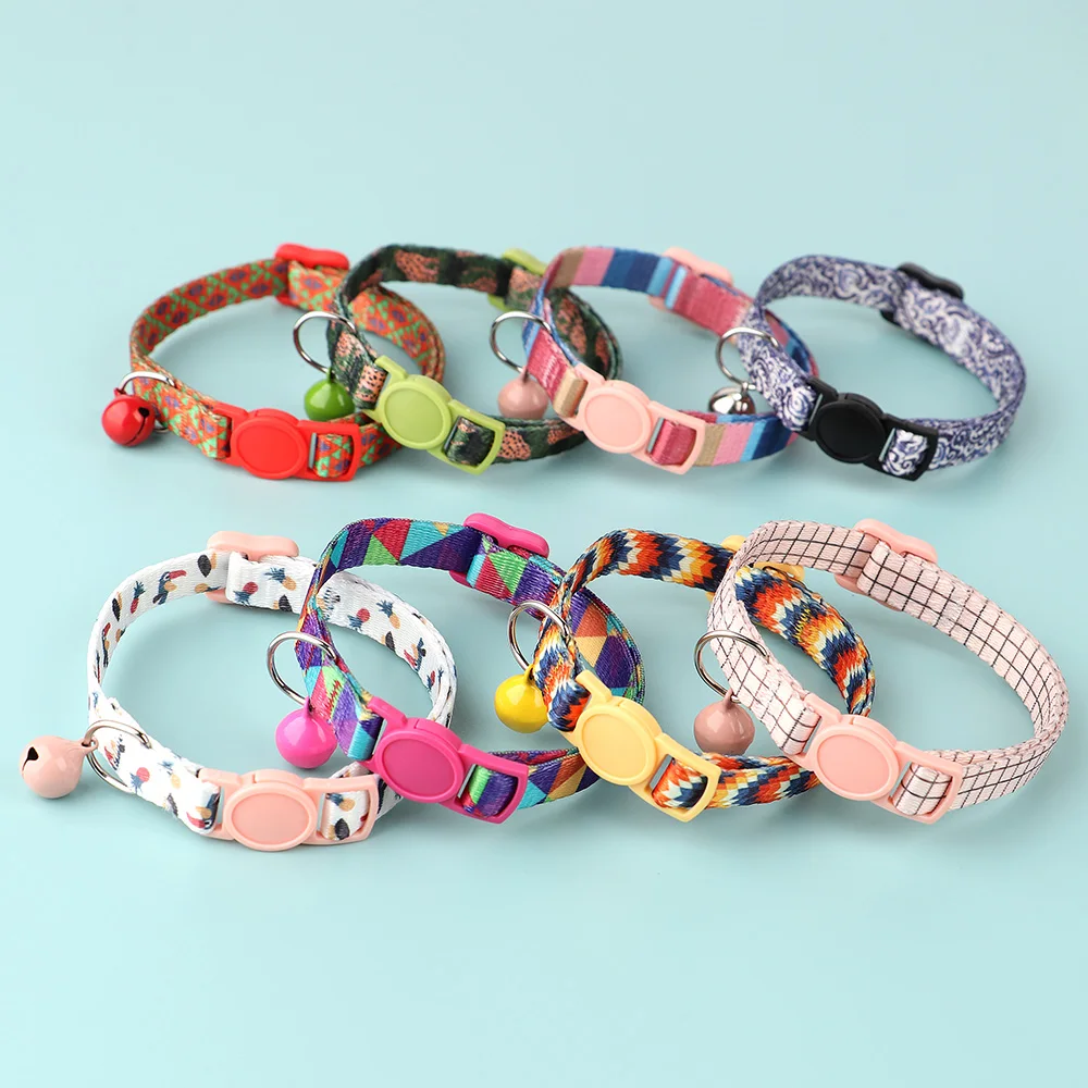 Collar personalizado para gatos, collares para cachorros y gatitos de liberación rápida, Collar ajustable para mascotas con etiqueta de identificación grabada, campana para perros pequeños y gatos - imagen 2