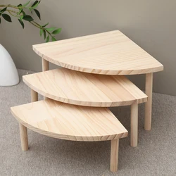 Tabla de salto con plataforma en forma de abanico de madera, jaula para paisajismo para animales pequeños, mascotas, hámster, ratones, accesorios (sin escaleras), 1 ud.