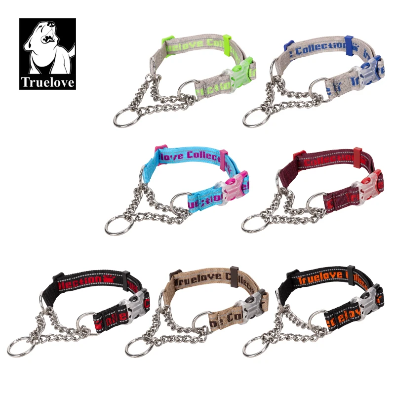 Truelove-Collar de nailon para perro, cadena de acero inoxidable, ajustable, reflectante, para entrenamiento de perros grandes, tlc5372 - imagen 3