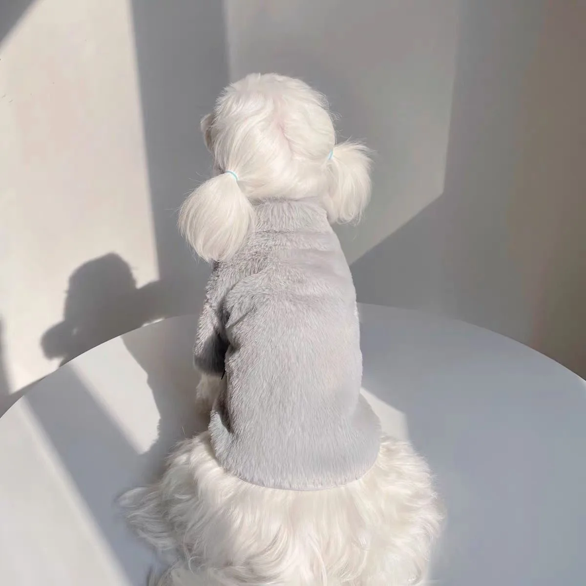 Abrigo grueso y cálido para perro, chaqueta de lana suave para mascotas para perros pequeños y medianos, traje maltés bonito a la moda para clima frío, Otoño e Invierno - imagen 4
