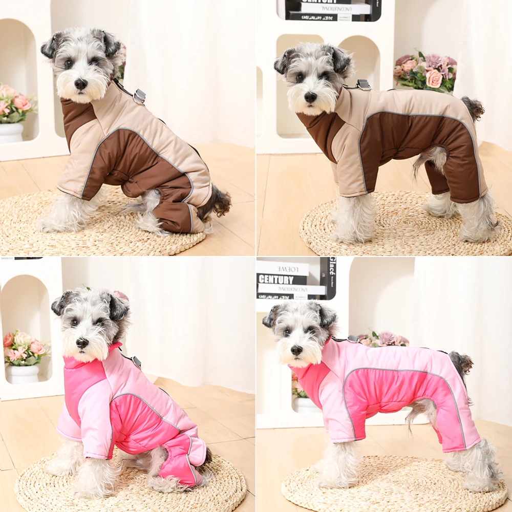 Mono impermeable para perros, mono cálido de invierno para cachorros, chaqueta reflectante para perros, ropa para niños y niñas, trajes de mono Yorike Pug - imagen 5