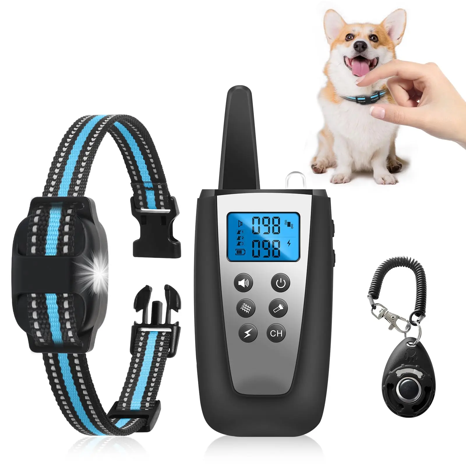 Lightest Dog Training Collar for Small Dogs & Medium, Ultra-Small Training Collar with Beep Vibration, Light for Night Walks