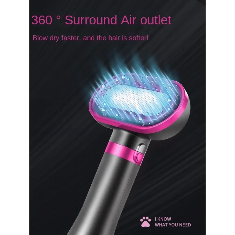 Secador de pelo para el cuidado de mascotas con cepillo, 2 en 1, sin ruido, iones negativos, amplia potencia, herramientas de drenaje 360 - imagen 3