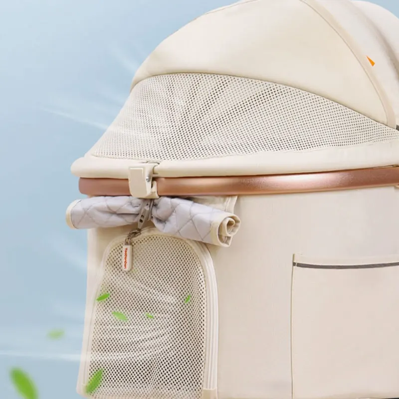 Cochecitos plegables para mascotas, cesta de cambio de dirección, cochecitos para perros medianos, carrito desmontable para perros y gatos, ruedas transportadoras para exteriores - imagen 5