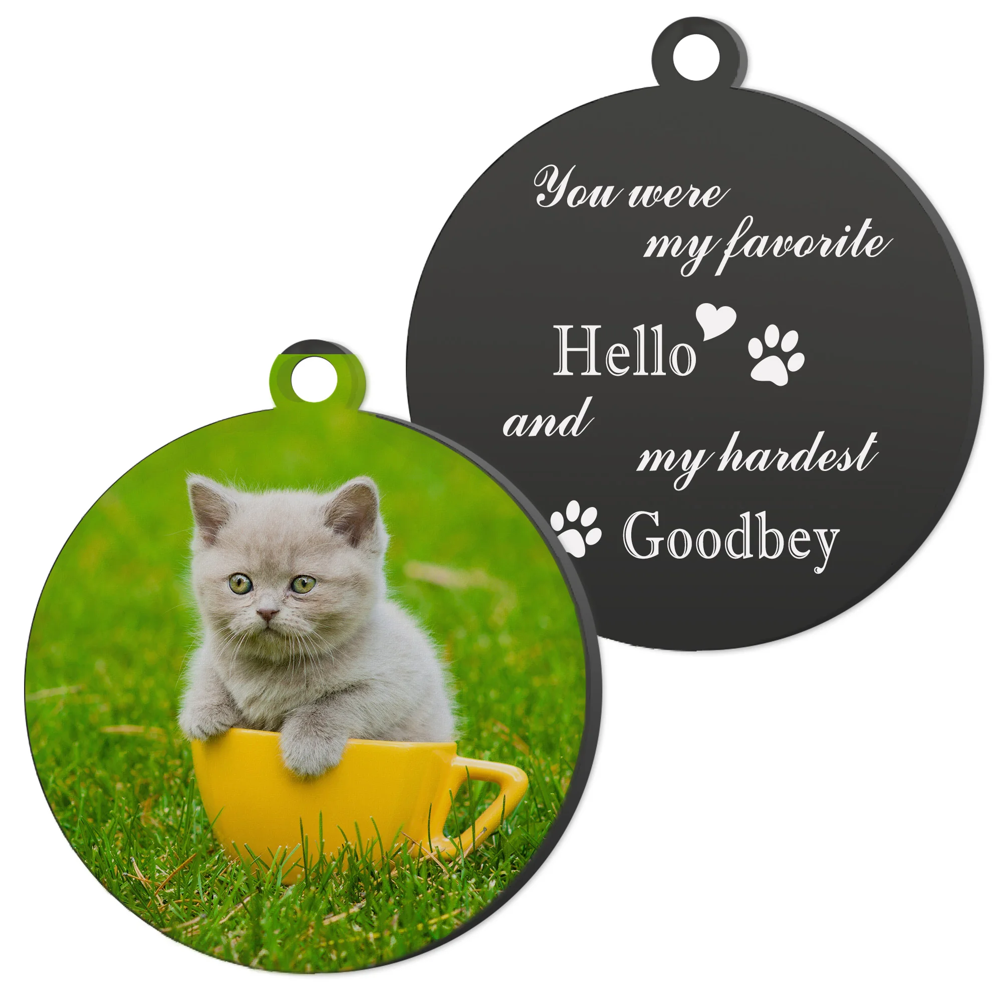 Llavero con impresión de foto personalizada para perro, llavero con imagen de gato, retrato de Mascota, regalo personalizado para pérdida de Mascota - imagen 5
