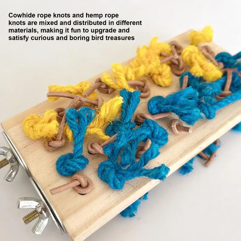 Juguetes para masticar de madera para pájaros, juguetes para loros pequeños, fácil de instalar, periquito, juguete para forrajear, juguete para cacatúa, soporte para pájaros para mascotas de madera, varios pájaros - imagen 5