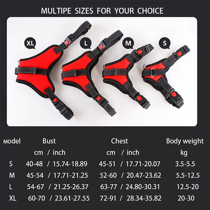 Correa de nailon para el pecho de mascotas, almohadilla para el cuello, correa para perros súper grandes, medianos y pequeños, chaleco, suministros para perros husky - imagen 4