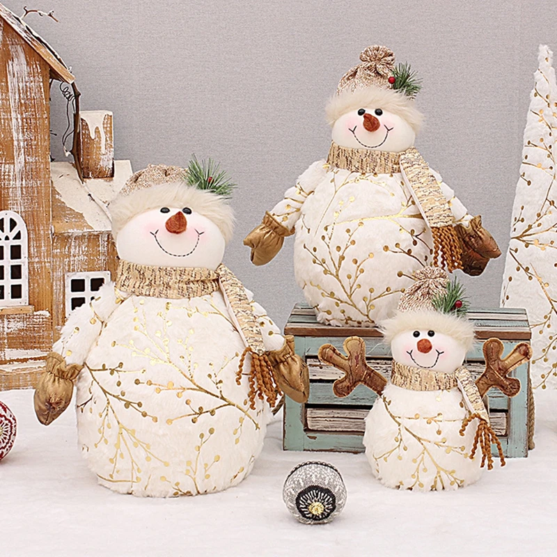 Muñecos de muñeco de nieve peludos para decoración del hogar, colgantes de árbol de Navidad, regalos de Navidad, Año Nuevo, 2023 - imagen 5