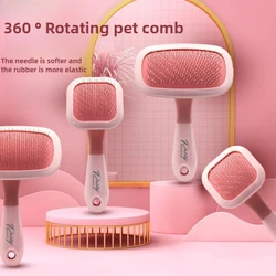 Peine para perros y gatos, masaje para mascotas, cabezal giratorio, aguja, protección de belleza, cepillo para depilación, peine para depilación, productos para mascotas, accesorios