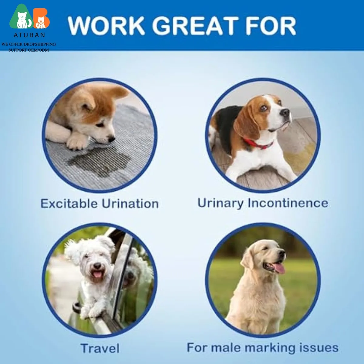 Pañales absorbentes para perros machos con indicador de humedad - imagen 4