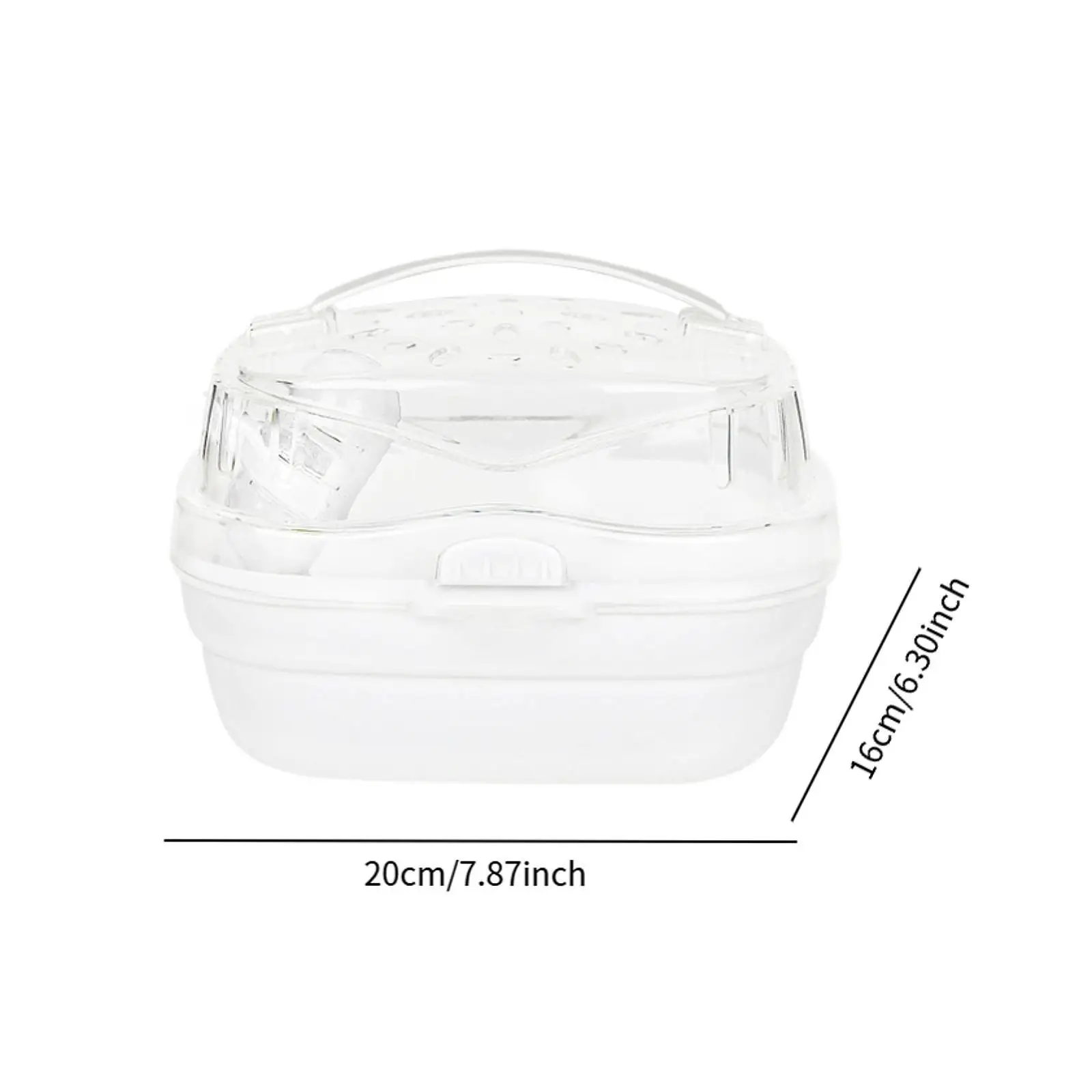 Portable Hamster Carrier Cage Ventilation Design for Outdoor Multifunctional 360° Transparent Window Built in Water Bottle