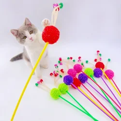 Juguete interactivo tubo elástico con mango largo para gatos