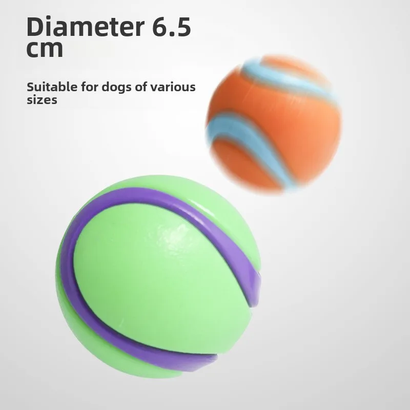 Pelota de juguete para perros de 6,5 cm, duradera, resistente a masticar, juguete de entrenamiento interactivo con luz chirriante hecho de goma TPR - imagen 2