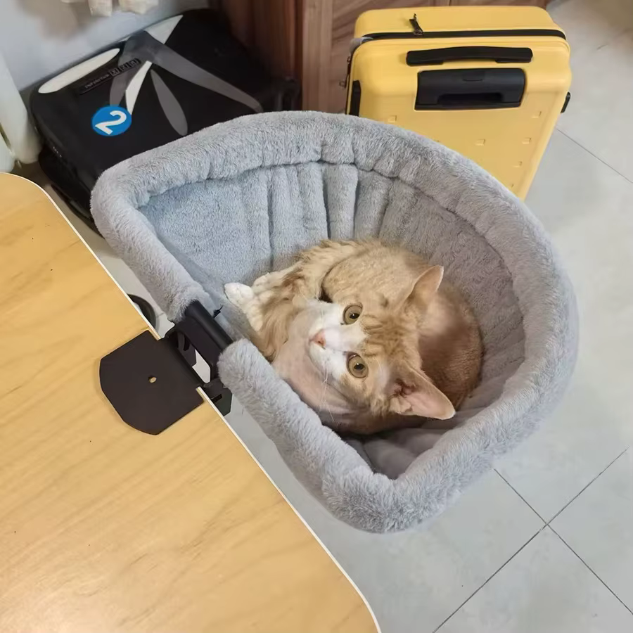 Cama escritorio plegable para gatos - Hamaca semicircular espacio - imagen 5