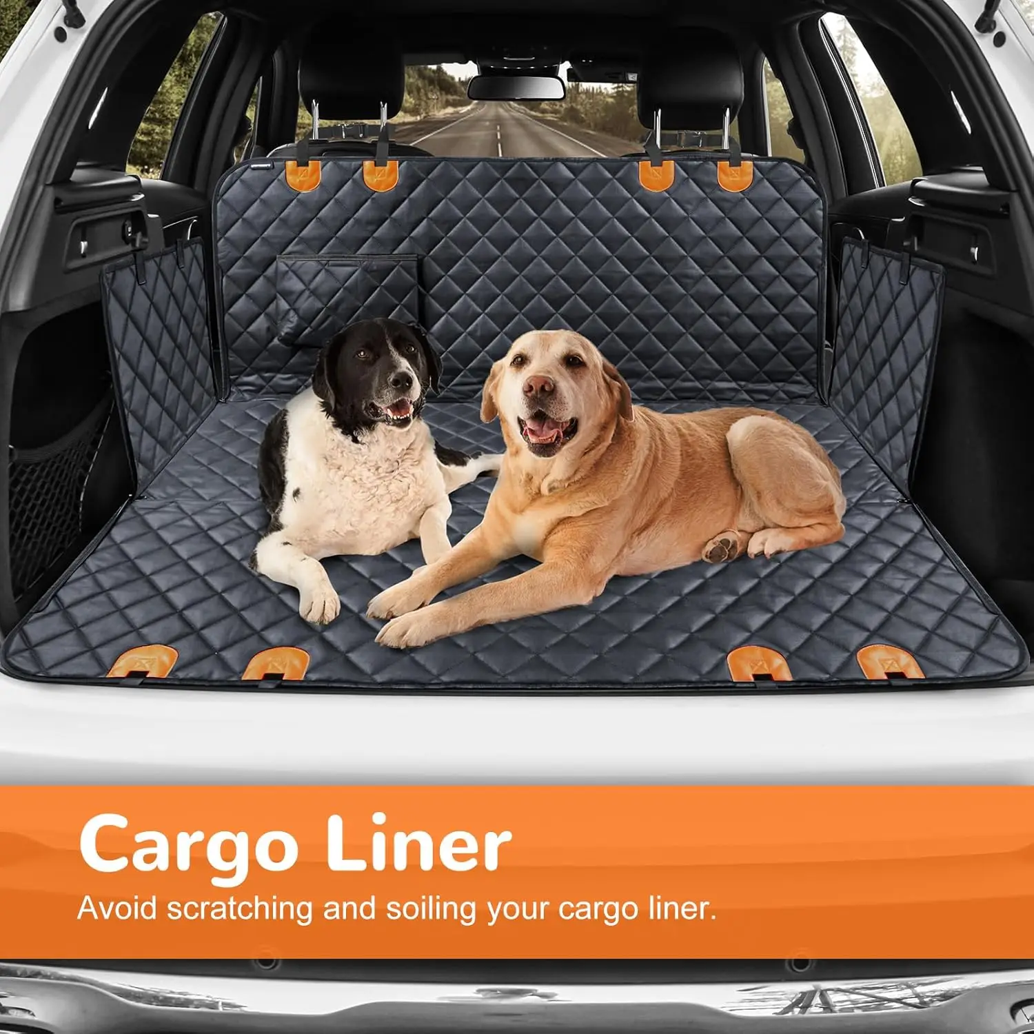 Funda asiento trasero coche perro antideslizante arañazos con cinturón - imagen 3