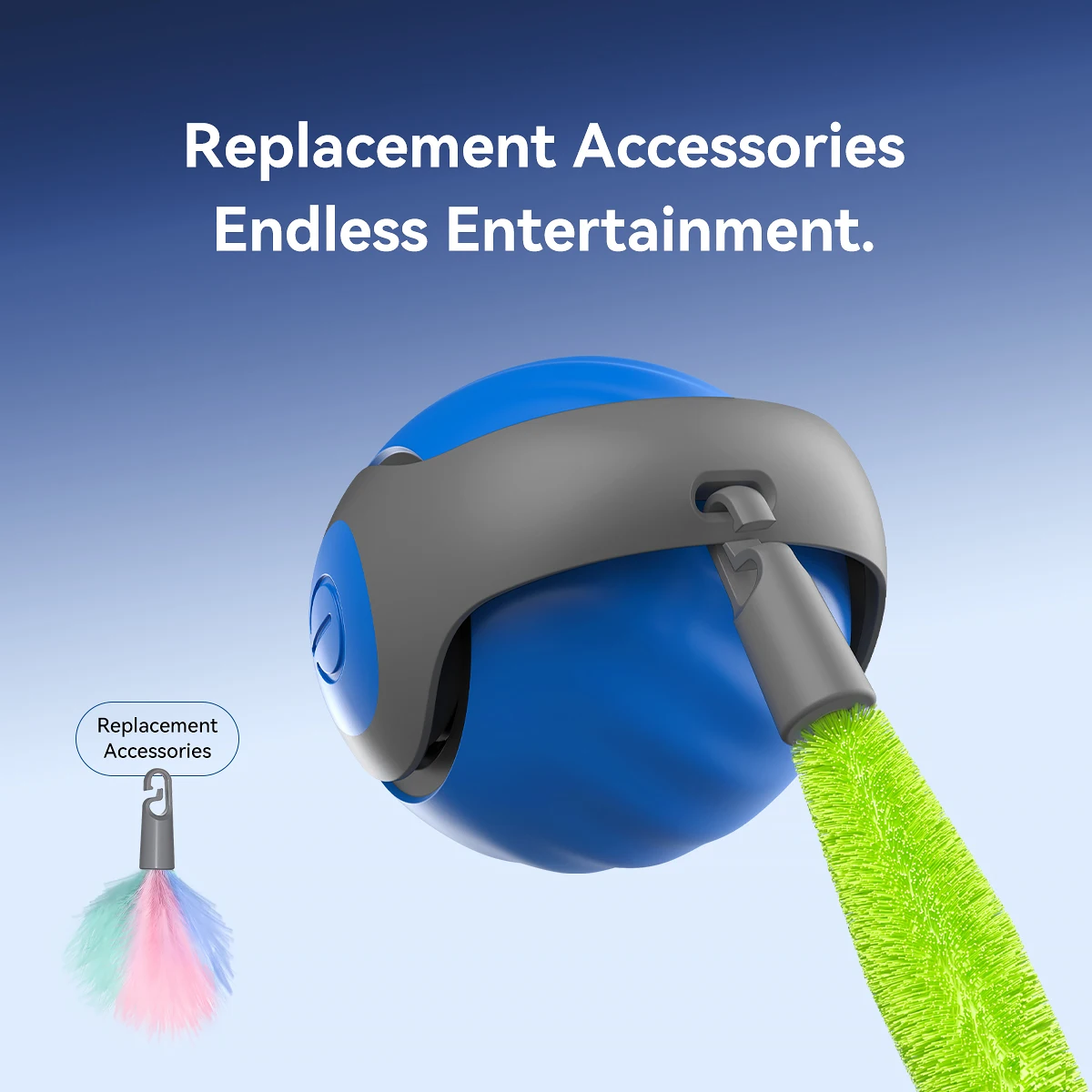 Cola rápida inteligente 2.0, pelota de juguete para gatos en movimiento automático con cola, pelota de juguete interactiva inteligente para gatos, ajuste de dos velocidades - imagen 5