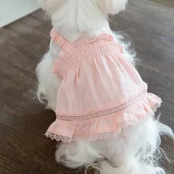 Top de encaje con tirantes para perros pequeños, estilo elegante