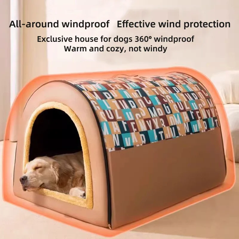 Litera para perros, casa para perros lavable, sofá cama para perros, cama grande cálida para invierno, accesorios extraíbles para perros, novedad de 2024 - imagen 4