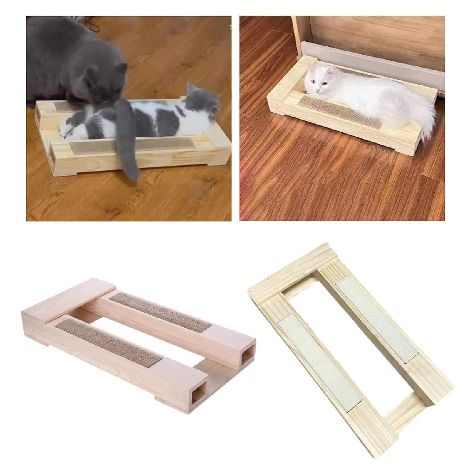Cat Breeding Supplies Wooden Elevated Scratching Resistant Scratching Board