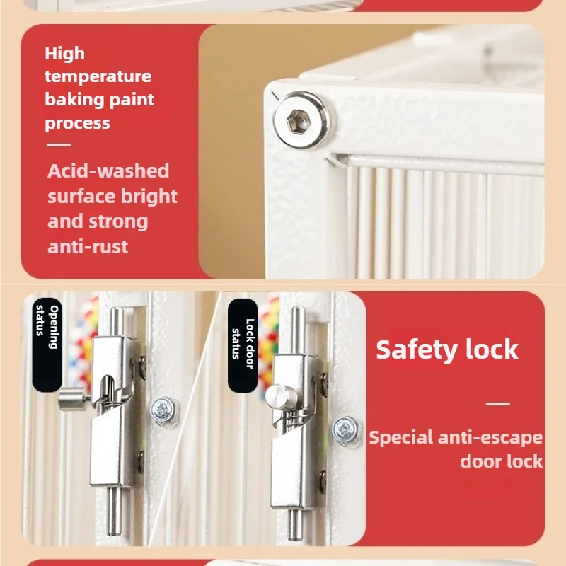 Jaula de Metal para loros y pájaros con ruedas, villas grandes para el hogar, suministros de alimentación multifuncionales fáciles de limpiar, accesorios - imagen 5