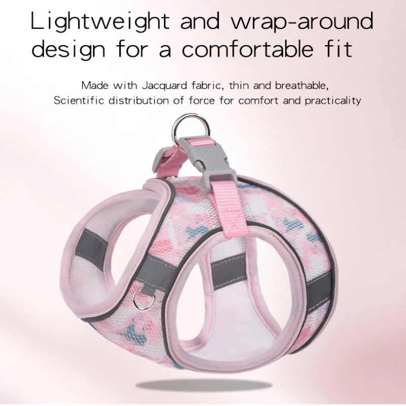 Conjunto de correa de arnés para perro, chaleco reflectante para cachorros y gatitos, correa transpirable para el pecho para perros pequeños, gatos, Chihuahua, correa para caminar - imagen 5