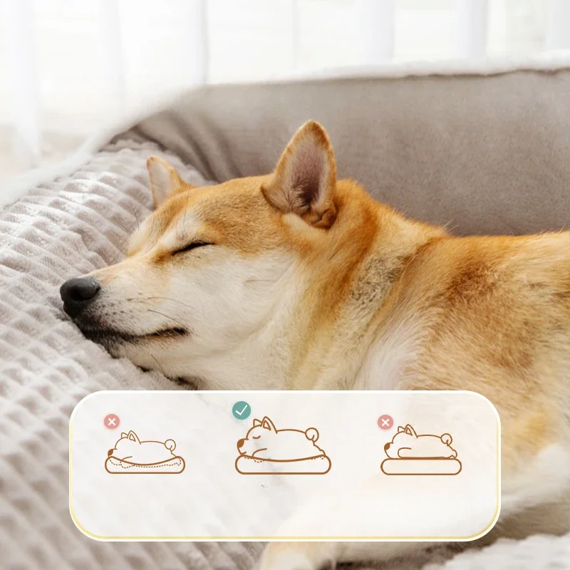 Casa para perros y gatos, cojín de felpa cálido y grueso, productos para mascotas, suministros, accesorios para el hogar, esteras suaves lavables para camas de perros, otoño e invierno - imagen 3
