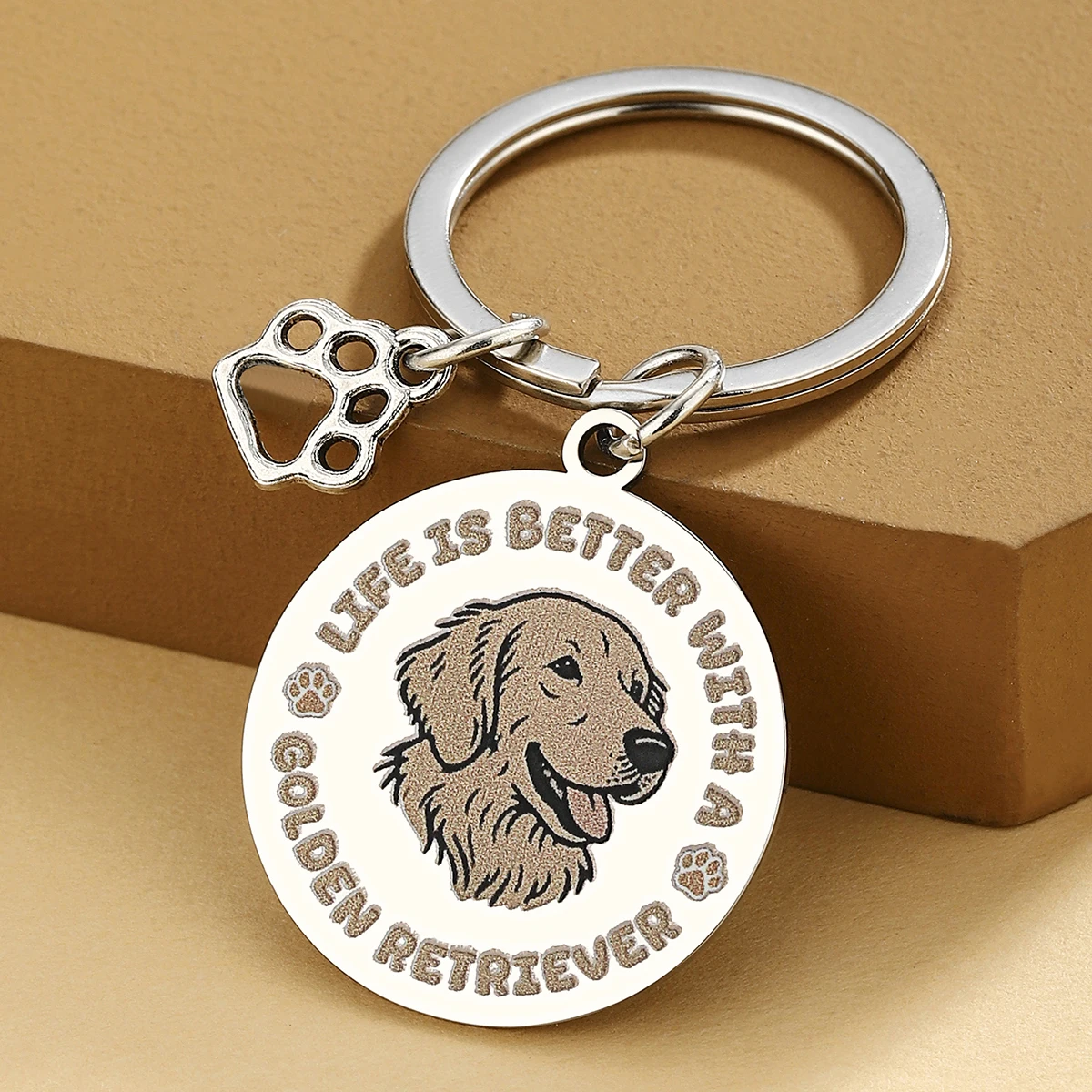 Regalos de Golden Retriever, llavero de Golden Retriever para mujeres y hombres, regalos para amantes de los perros, perros, mamá, papá, decoración navideña ﻿