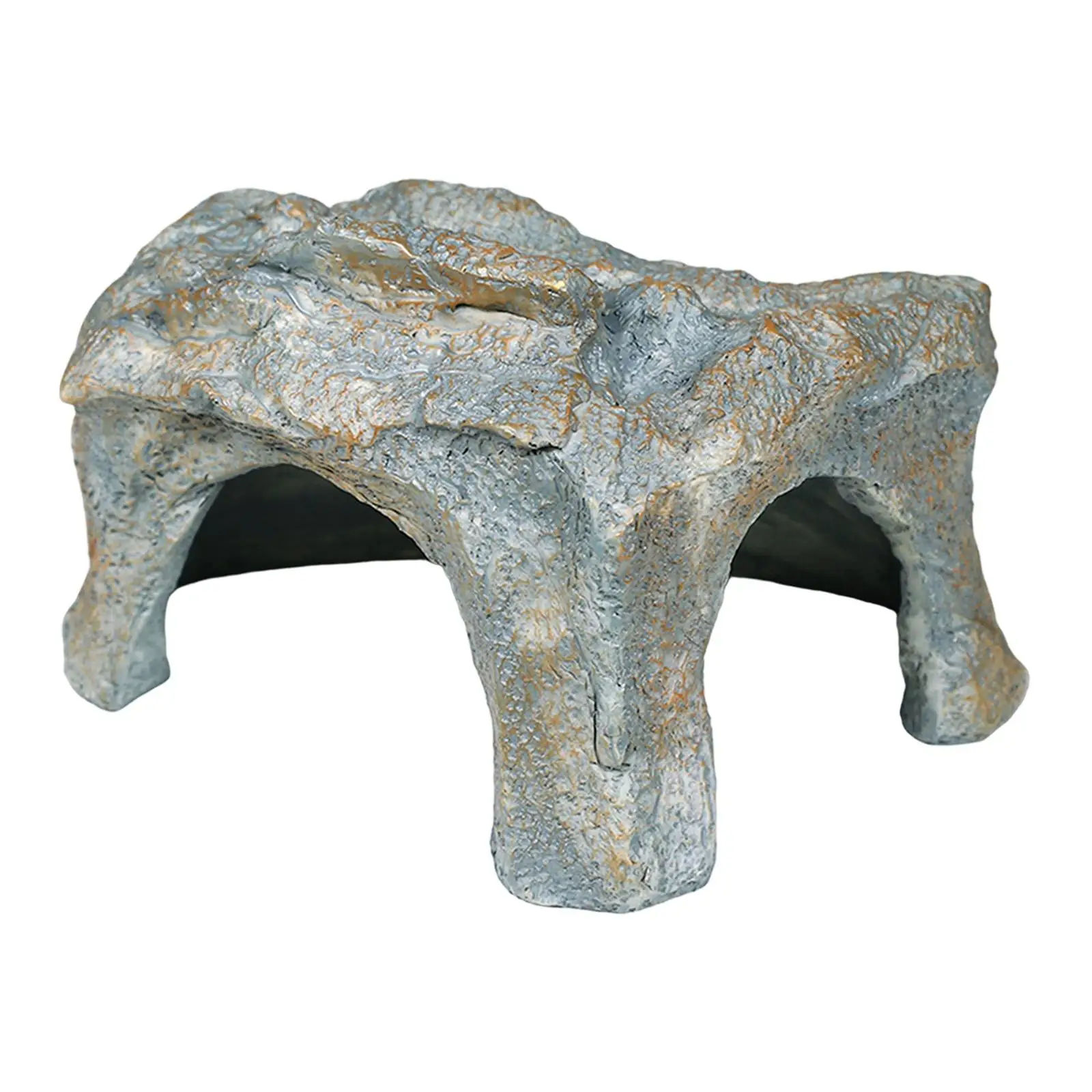 Reptiles Hideout,Fish Tank Decoration Micro Landscape House Fish Toy Aquarium Fake Rock Cave Resin Basking for Leopard Gecko