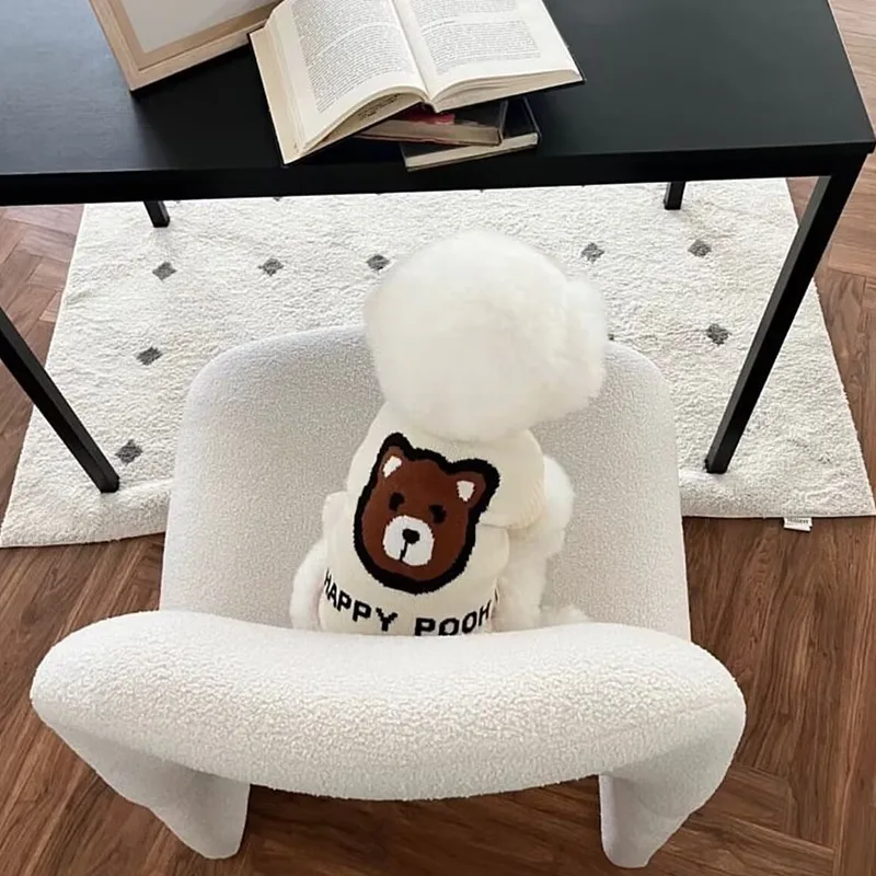 Otoño/Invierno suéter de punto para mascotas lindo oso Sudadera con capucha Teddy Cat Yorkshire perro pequeño ropa para perros Pomerania ropa para cachorros de otoño - imagen 3