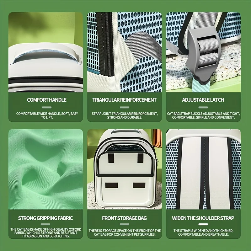 Mochila transportadora para mascotas, mochila grande para salir de gatos, cápsula espacial transparente, bolsa portátil transpirable, mochila, suministros para perros y gatos - imagen 4
