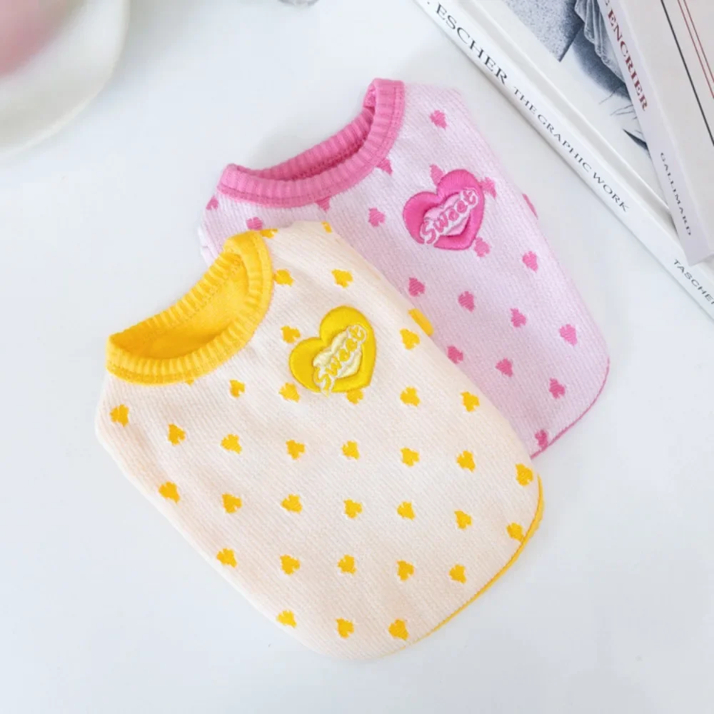 Camisa Base bordada de amor en casa para otoño e invierno, camiseta bonita, ropa para mascotas, ropa para gatos, ropa para mascotas, ropa para cachorros de peluche - imagen 5