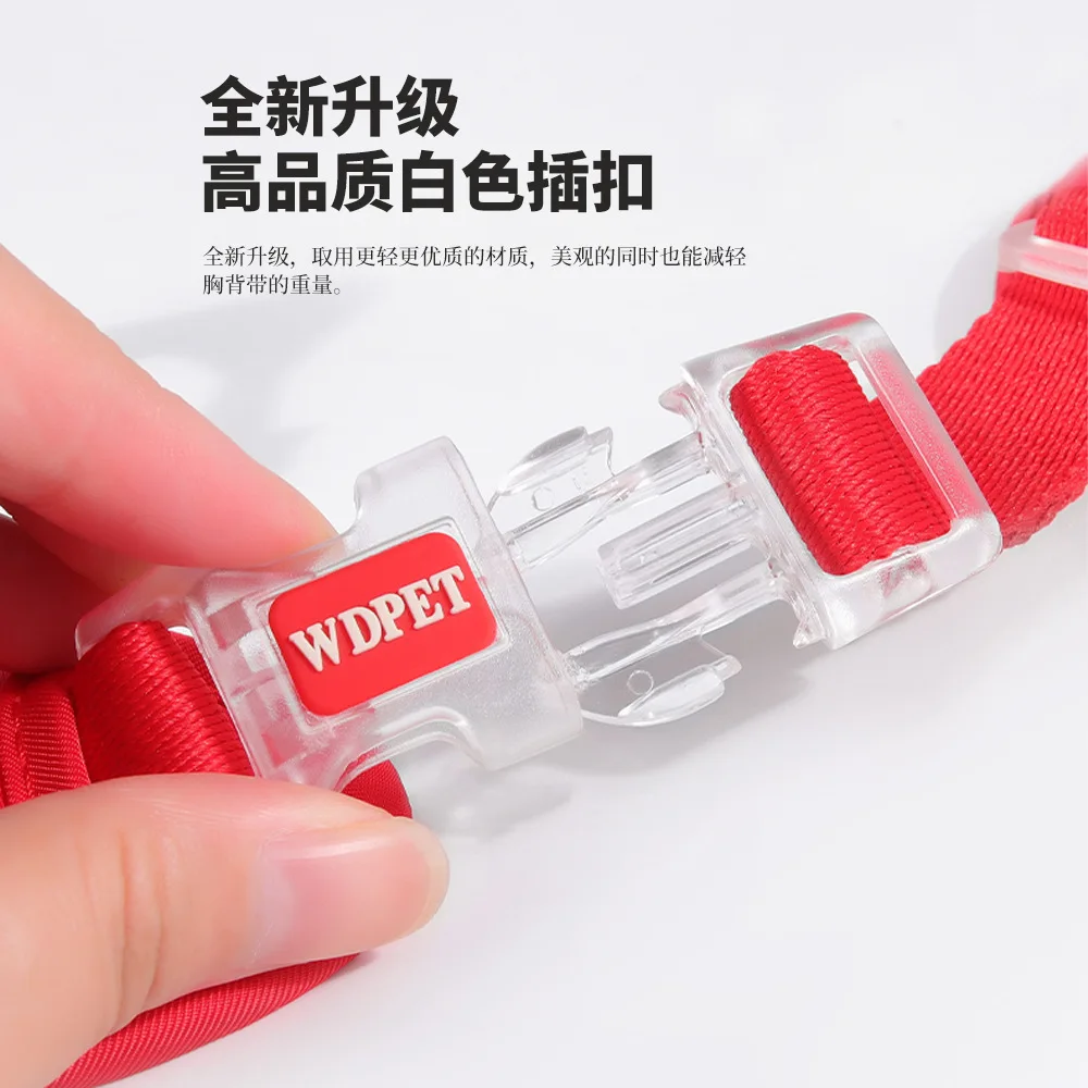 New Small Dog Chest Strap Adjustable Aluminum Alloy A-Buckle Pet Traction Rope Vest Type Dog Chest Strap - imagen 4