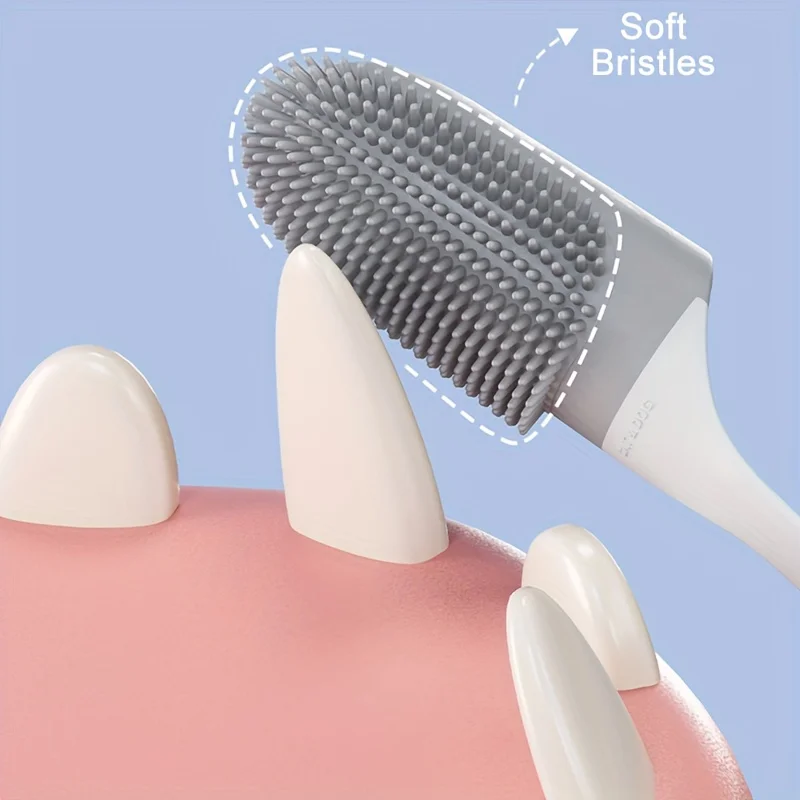 2 uds cepillo de dientes para dedos de mascotas con mango herramienta suave para el cuidado de los dientes de perro cepillo de dientes para limpieza de dientes de mascotas para gatos perros herramienta de limpieza de mascotas - imagen 3