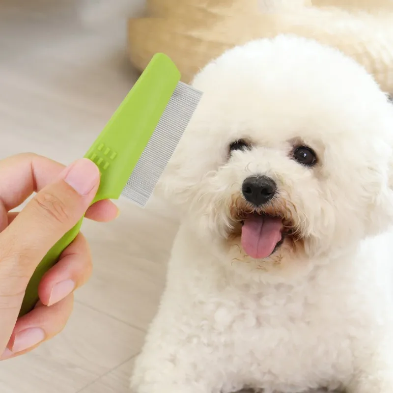 Dog Comb Dense Tooth Dogs Brush Double-row Flea Combs for Dogs Hair Cleaning Dog Grooming Pet Hair Remover Massage Cat Brush - imagen 3