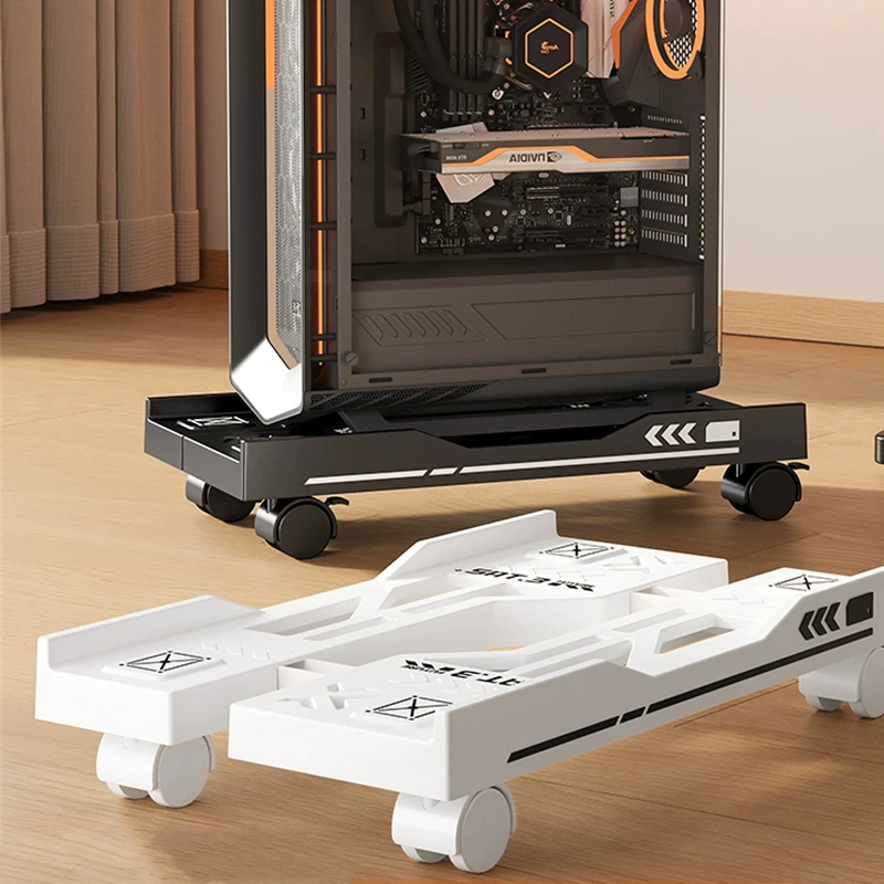 Soporte de torre para PC móvil, estante ajustable, soporte para CPU de ordenador, soporte telescópico de escritorio, carrito con ruedas rodantes