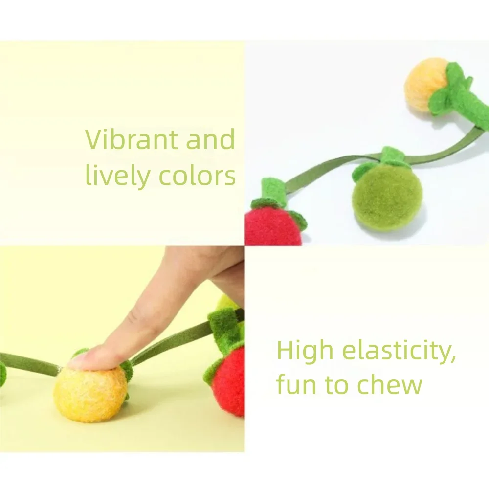 Cuerda de juguete para gato de caqui de fieltro: juguete de peluche duradero resistente a mordeduras con campana para palo de provocación de entretenimiento felino. - imagen 2