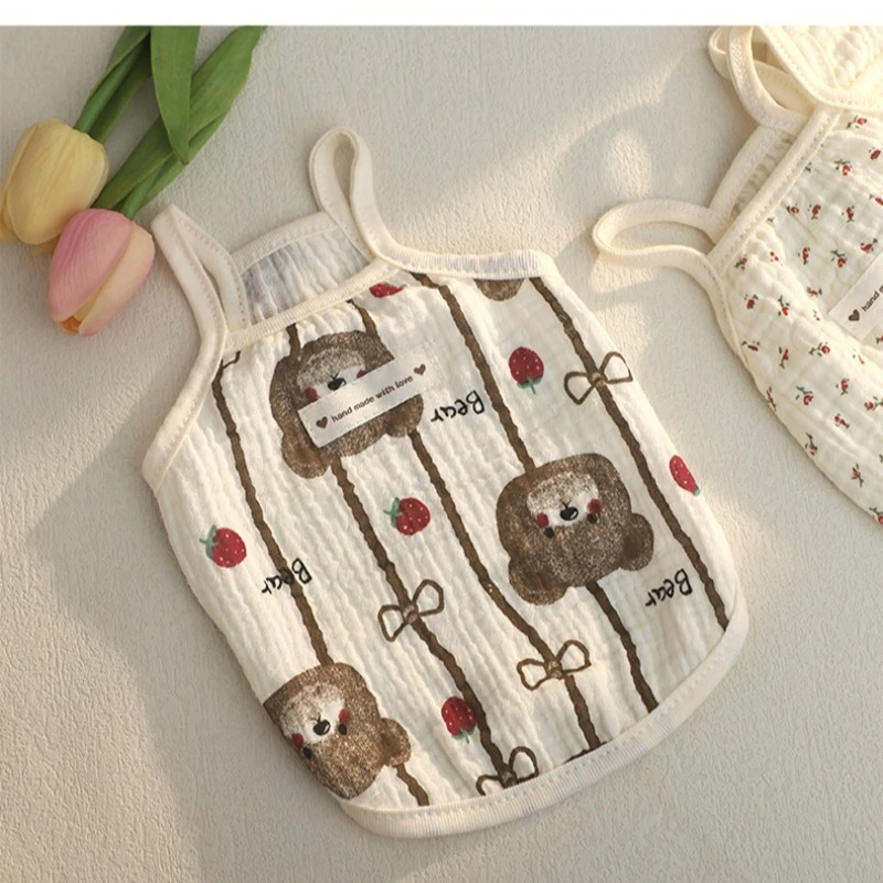 Chaleco de oso de algodón para primavera y verano, ropa para perros, Teddy Bichon Schnauzer, ropa para el hogar, ropa de dormir, camisa de protección solar para exteriores - imagen 2