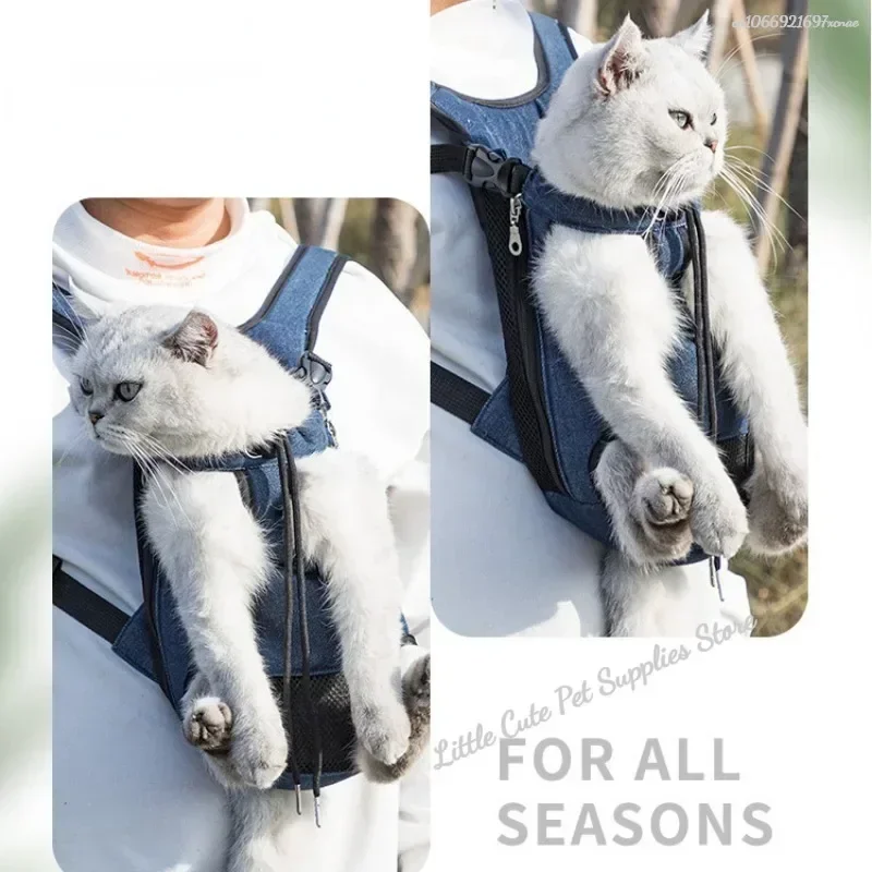 Mochila transportadora para perros y mascotas, portátil, transpirable, con doble hombro, bolsa frontal de malla para perros pequeños y gatos al aire libre - imagen 3