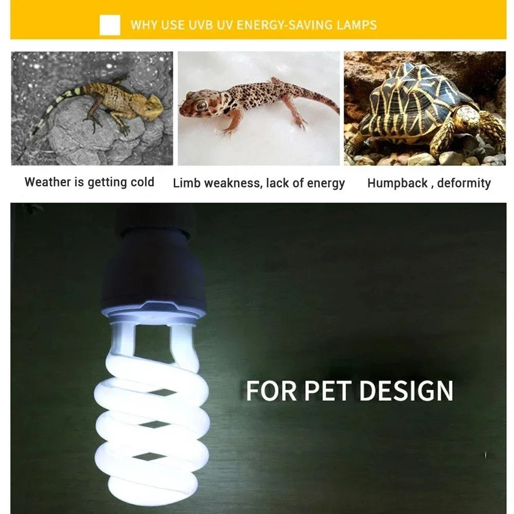 Bombilla genérica para reptiles Uvb 10,0, 13w, 220v, lámpara Uv para dragones barbudos, mascotas con serpientes de tortuga, iluminación de calefacción con ahorro de energía - imagen 4