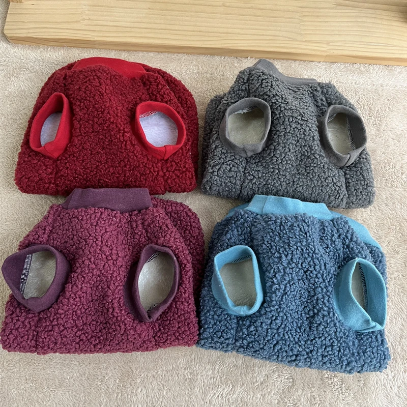 Suéter de gato Sphynix sin pelo, ropa de gato, abrigo de fibra de lana de cordero de doble cara, suave y grueso, ropa de abrigo de invierno, moda cálida - imagen 4