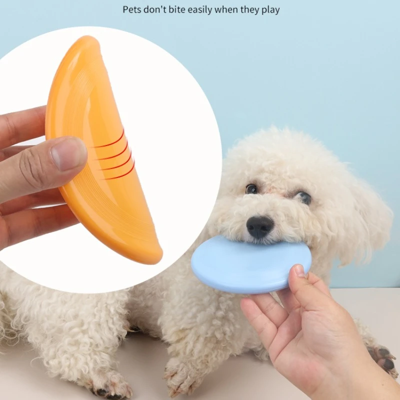 Disco volador interactivo para perros, juguete de silicona suave para buscar cachorros para entrenar, juego resistente a masticar al aire libre para perros