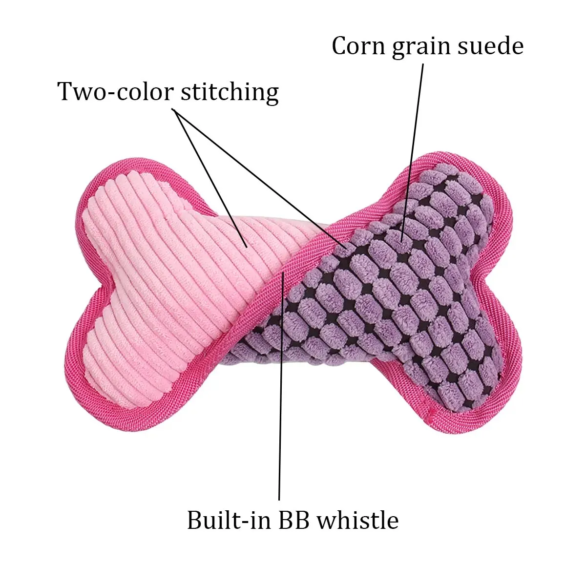 Juguetes de peluche de huesos chirriantes, adecuado para perros pequeños, medianos y grandes, juguetes de peluche, regalos de cumpleaños para cachorros - imagen 3