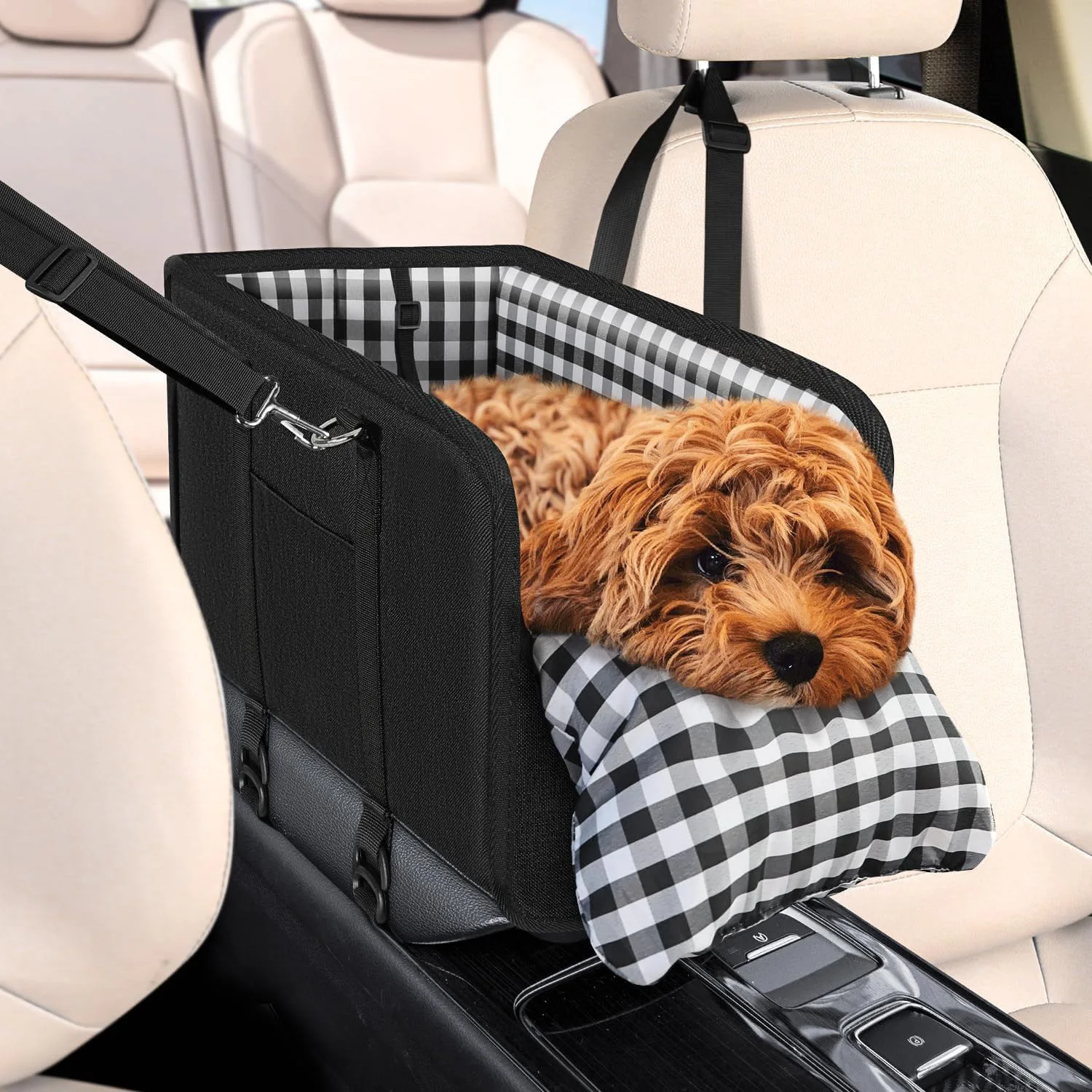 Asiento de coche para mascotas, reposabrazos, asiento portátil para perros pequeños, consola central para perros pequeños, perrera, productos para mascotas - imagen 2